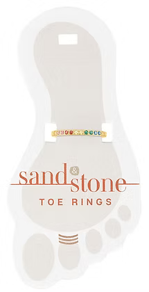 Gold Thin Multi-Color Sand & Stone Toe Ring