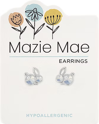 Silver White Opal Bunny Stud Mazie Mae Earring