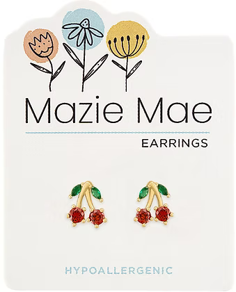 Gold Cherry Stud Mazie Mae Earring