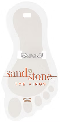 Silver Infinity Wave Sand & Stone Toe Ring