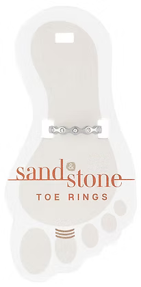 Silver Floating CZ Band Sand & Stone Toe Ring