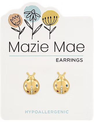 Gold Ladybug Stud Mazie Mae Earring