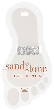 Silver Fan Shell Sand & Stone Toe Ring