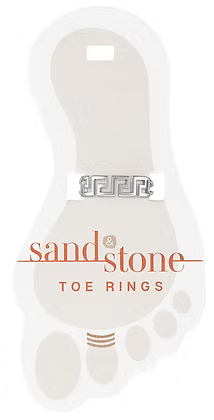 Silver Greek Key Sand & Stone Toe Ring