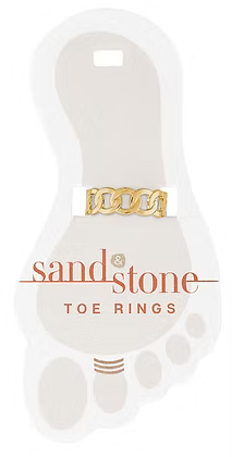 Gold Chain Link Sand & Stone Toe Ring