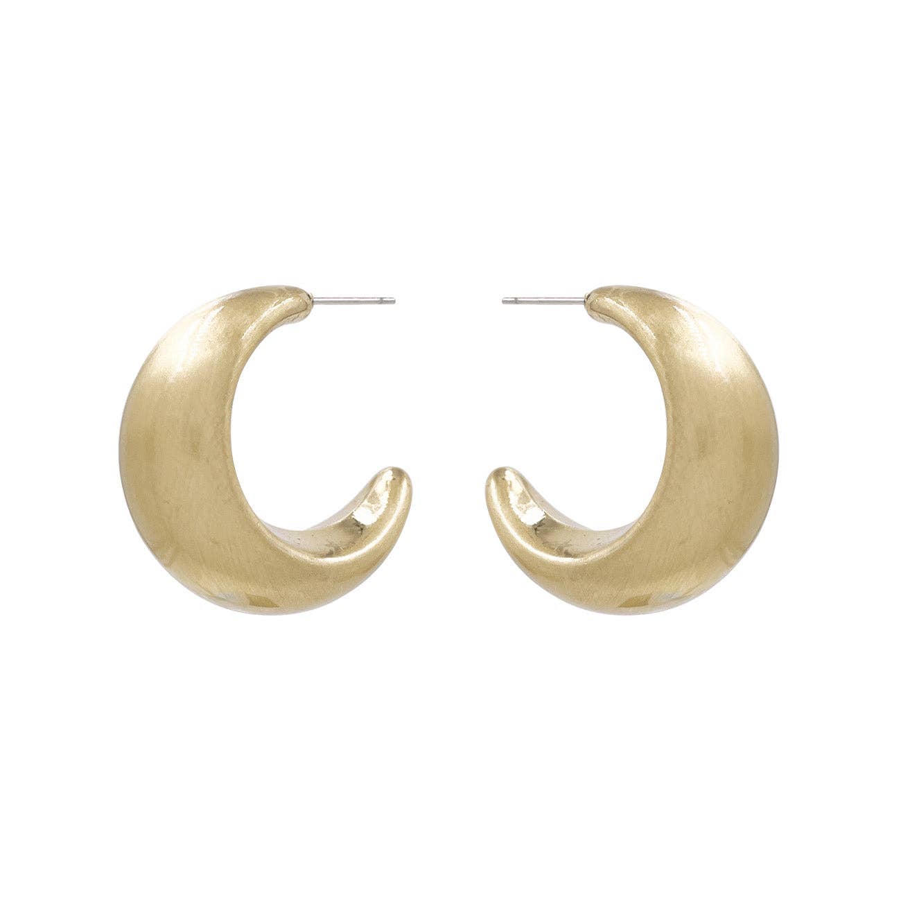 Matte Gold Metal Hoop Earrings