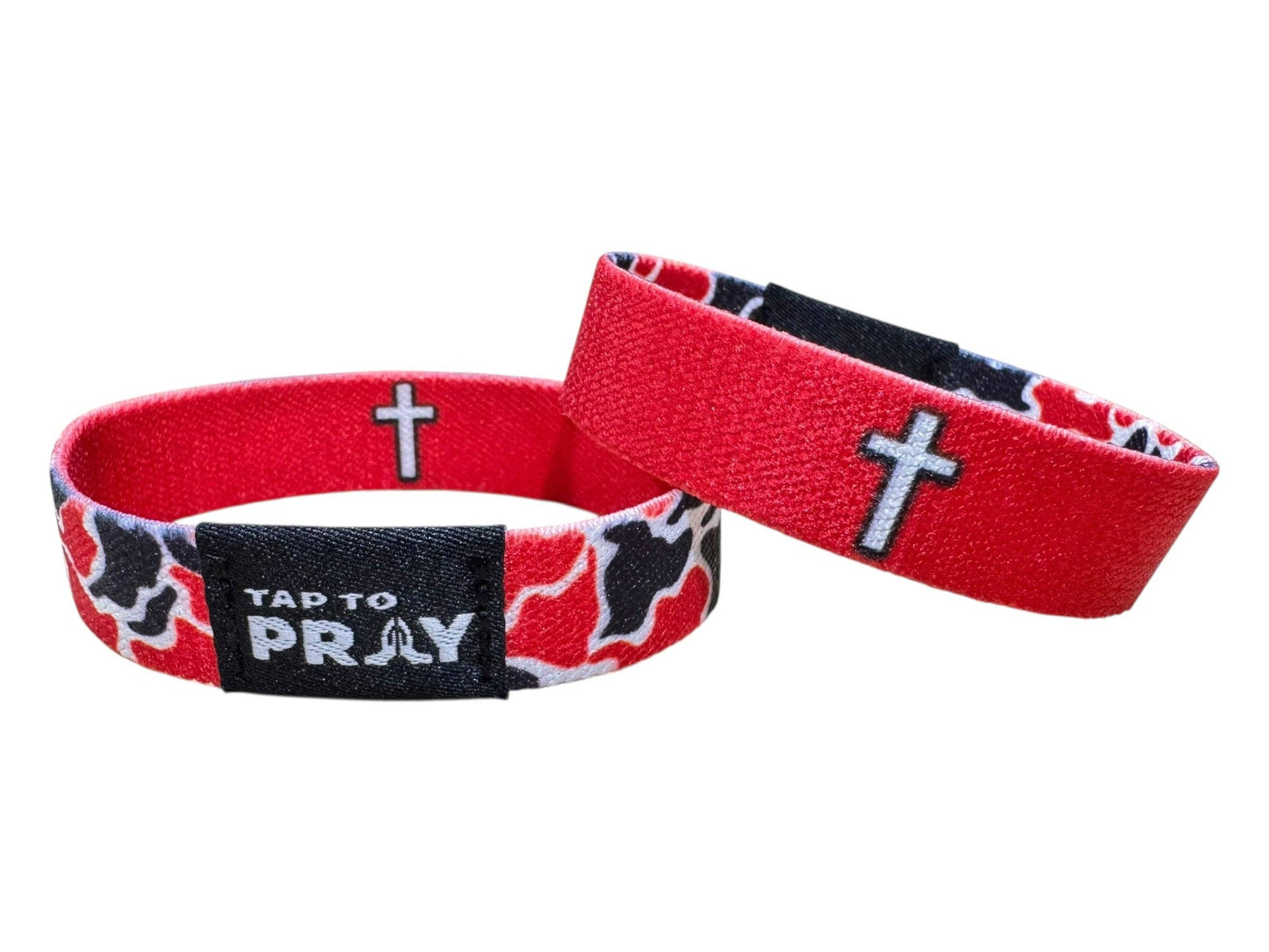 Tap To Pray™ Wristbands - Team Camo - Red & Black