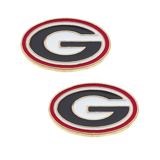 Georgia Bulldogs Enamel Logo Stud Earrings