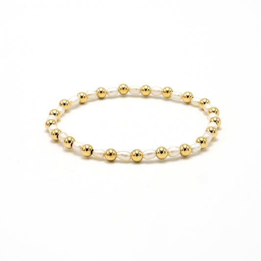 4mm Montauk 14k Gold and Pearl Waterproof Bracelet