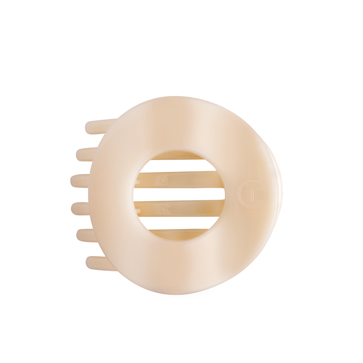 Almond Beige | Large | Flat Circle Hair Clip