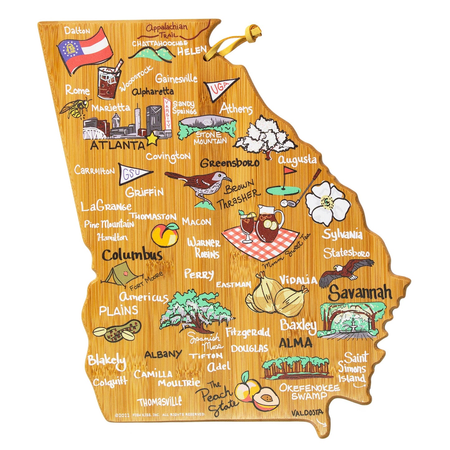 Georgia Cutting Board with Artwork by Fish Kiss™