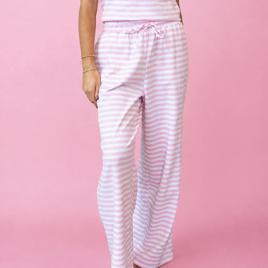 STRIPE MONOCHROME PANTS - LIGHT PINK