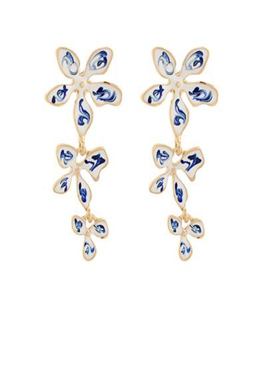 Linear Flower Earrings