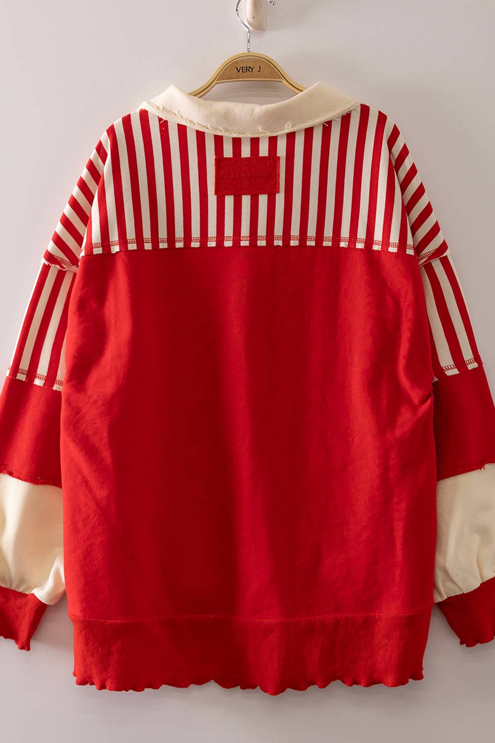 Vintage Stripe Rugby Sweatshirt - Heather Gray