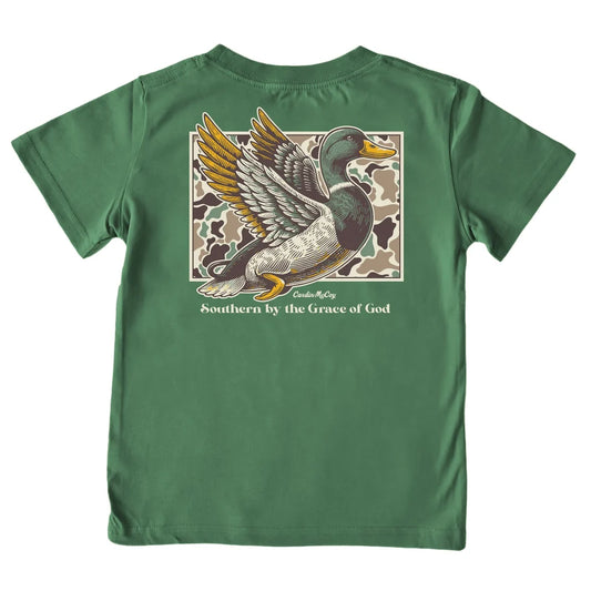 KIDS' SOUTHERN BY THE GRACE TEE - DARK OLIVE