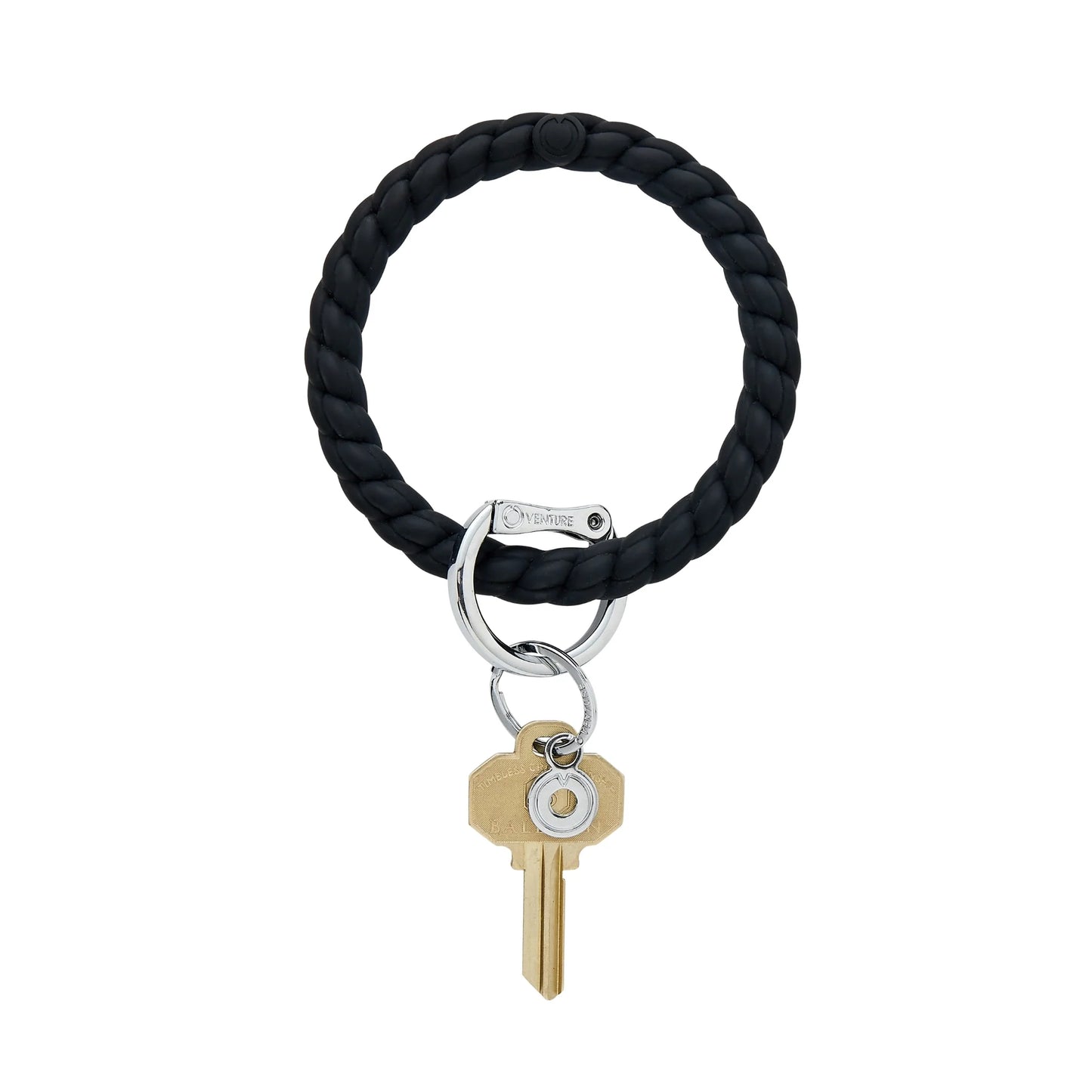 BIG O KEY RING-BACK IN BLACK BRAIDED