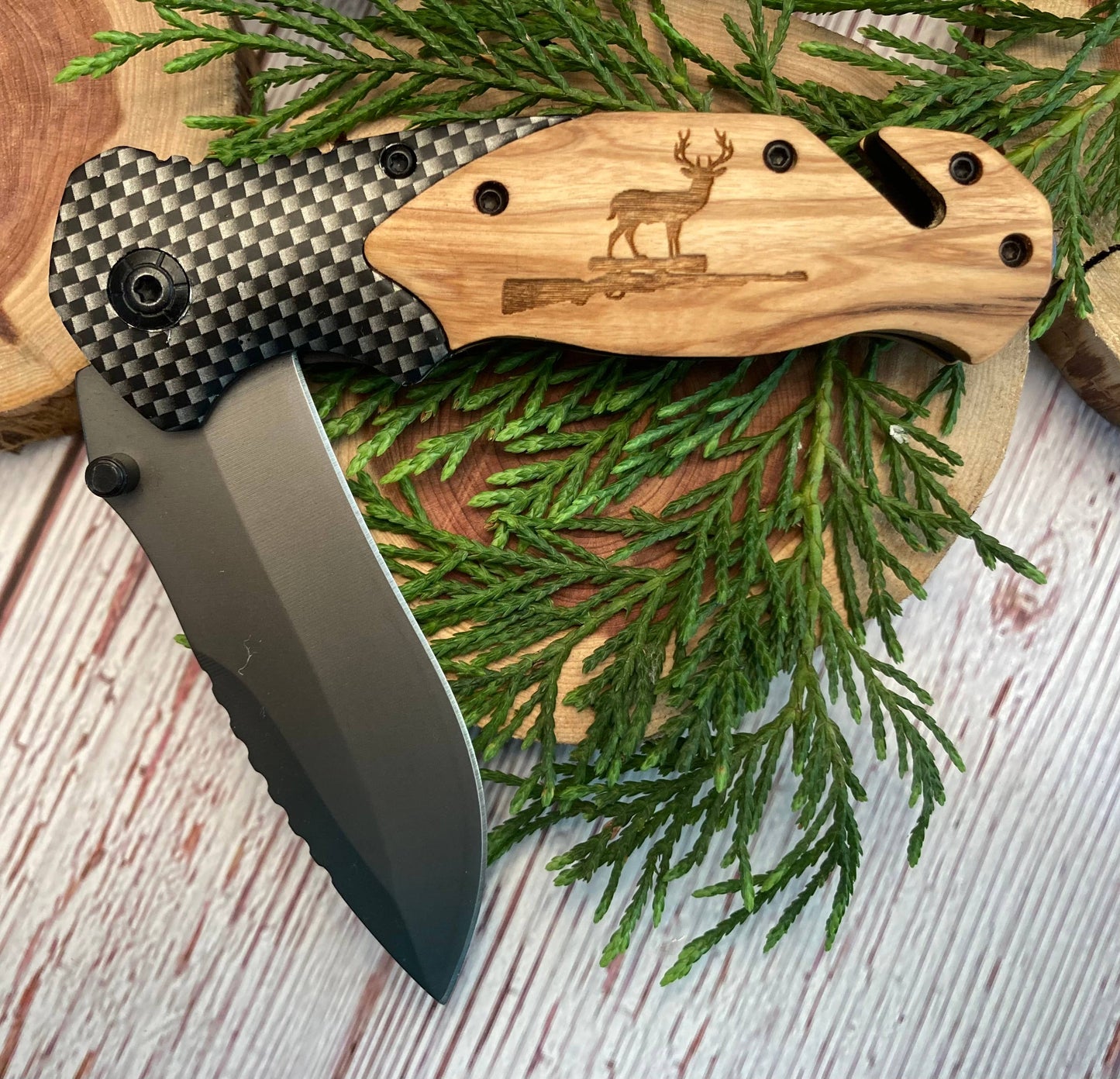 Deer on a Rifle Knife