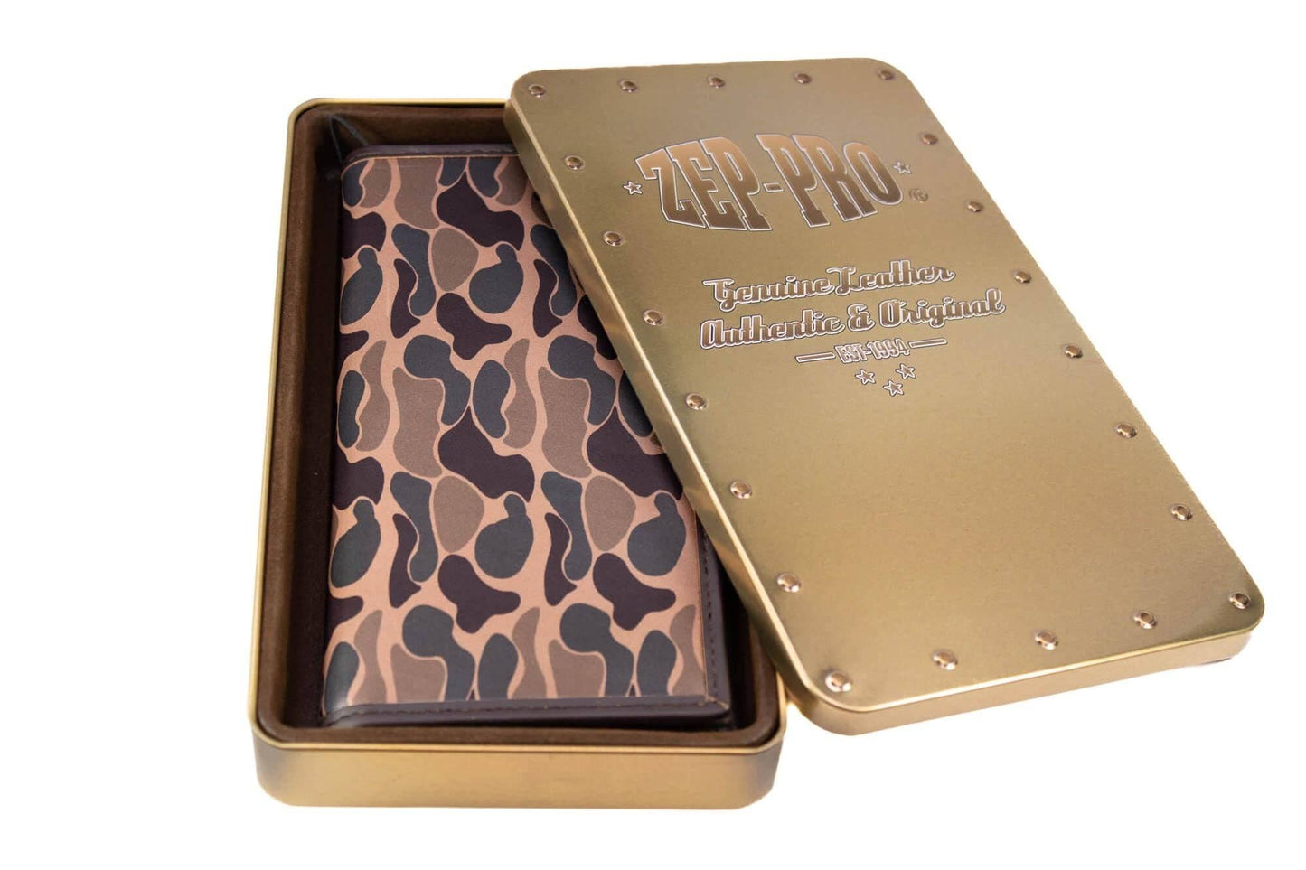 Lab Men's Secretary Old School Camo Leather Wallet.