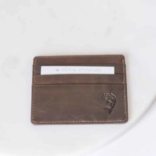 LEATHER EMBOSSED SLIM WALLET-FISH