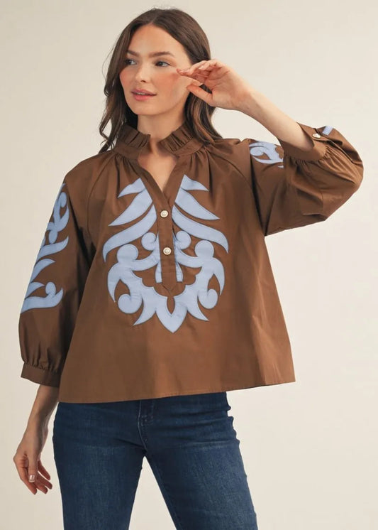 MADELYN TOP - BROWN