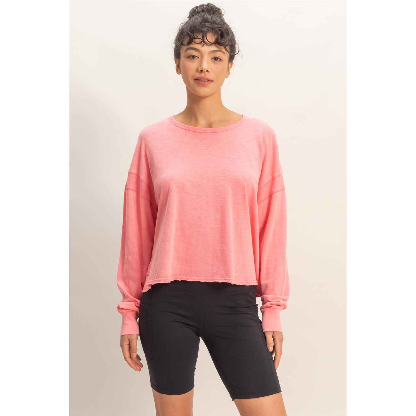 Cross Detail Open Back Long-Sleeve Top