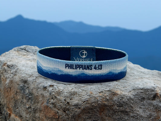 Mountain Horizon / Philippians 4:13 Wristband