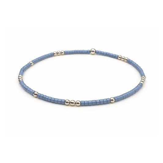2mm Newport DENIM BLUE + Gold Filled Waterproof Bracelet