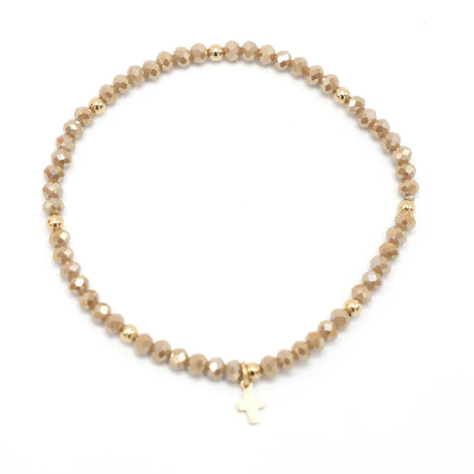 LUXE CROSS BRACELET - CHAMPAGNE