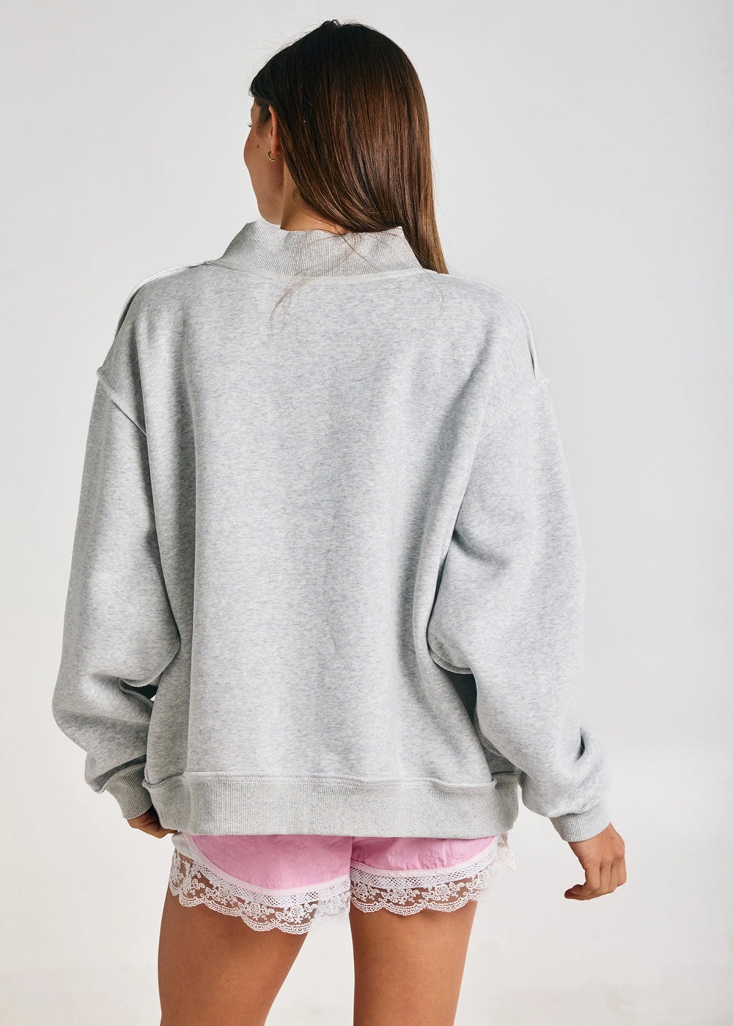 MAHJONG EMBROIDERED MOCKNECK SWEATSHIRT - KELLY GREEN STRIPE