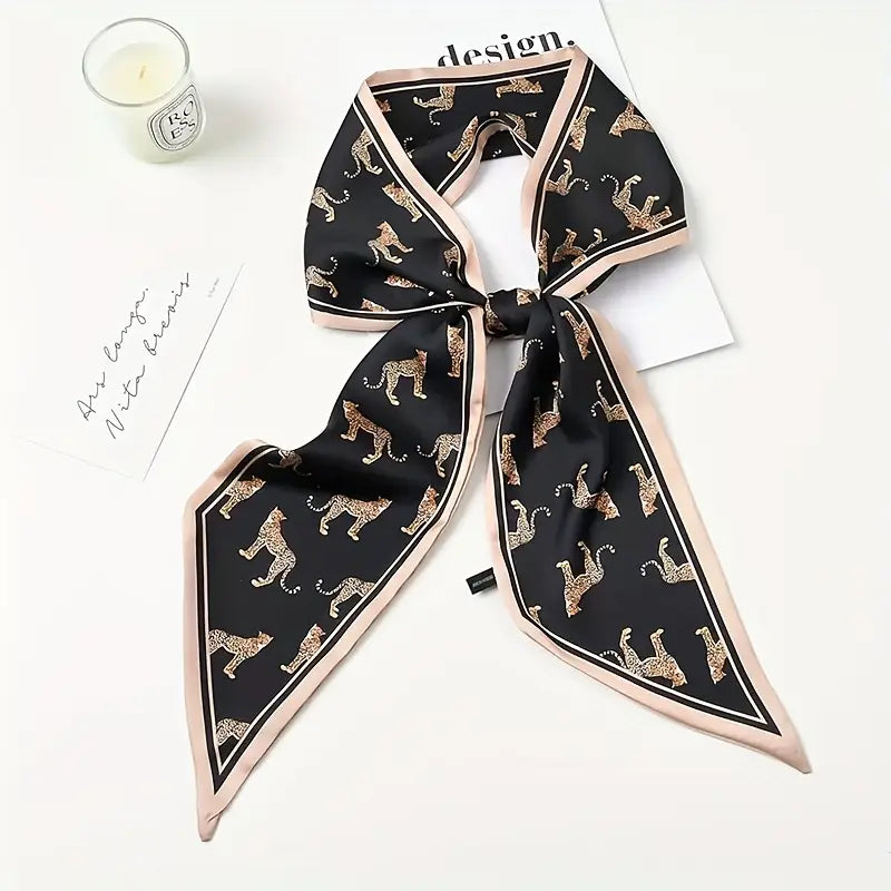VINTAGE LEOPARD SATIN SCARF