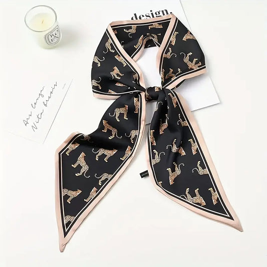 VINTAGE LEOPARD SATIN SCARF