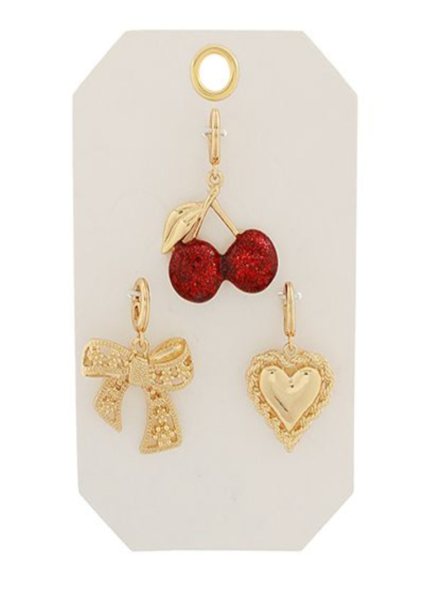 Cherry & Bow Pendent Set