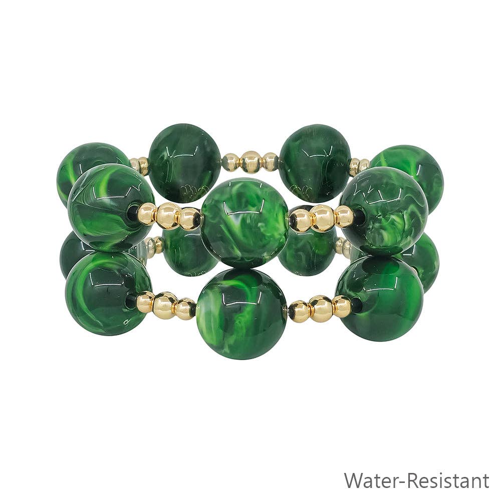 Large Emerald Green Stretch Bracelets