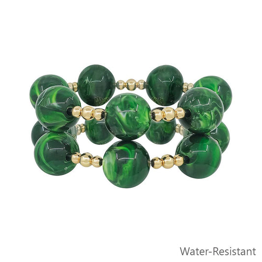 Large Emerald Green Stretch Bracelets