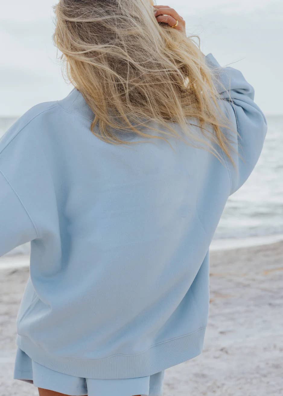 Versatile old school oversized Mockneck Sweatshirt in plain