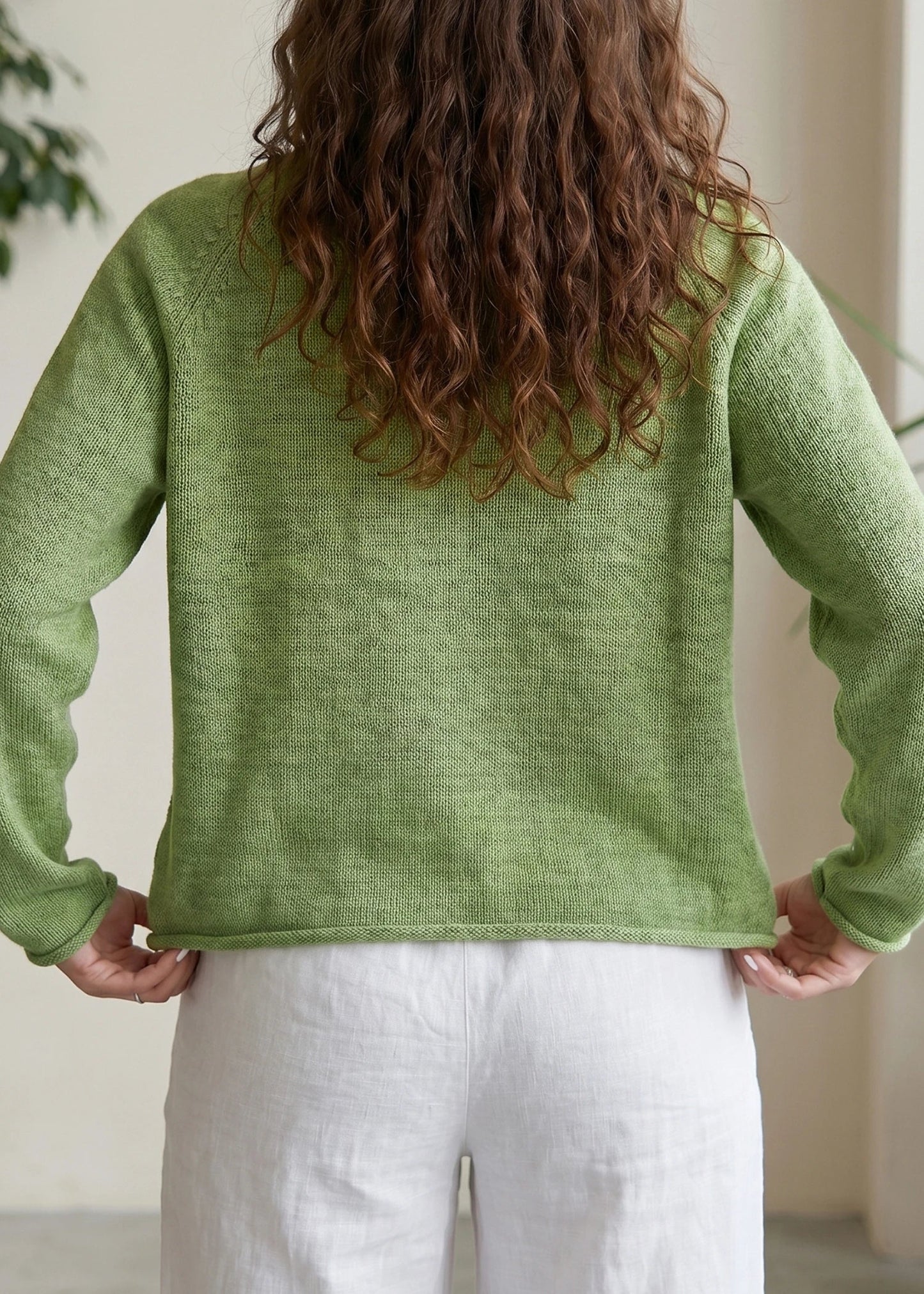 MEADOW MIST GREEN FISH KNIT SWEATER
