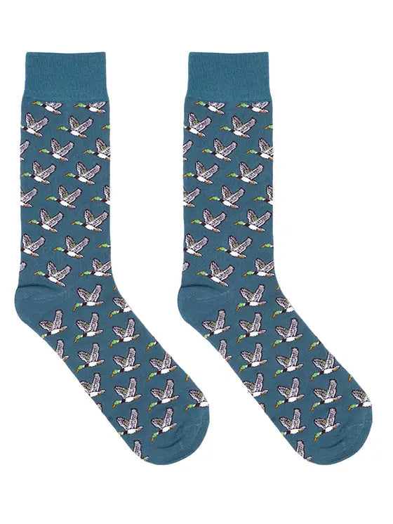 MENS BAMBOO CREW SOCKS - MIGRATING DUCKS