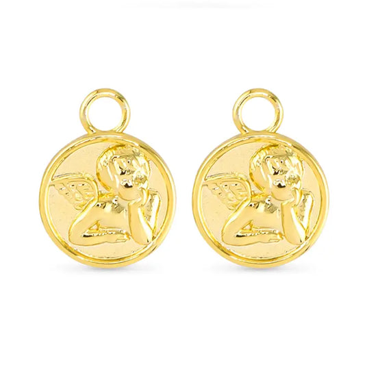 Angel Pendant Earring Charms - Gold