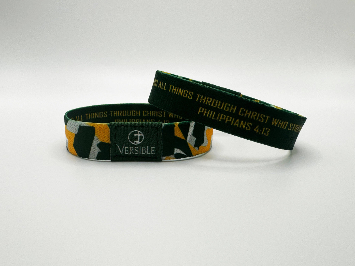 Team Camo / Philippians 4:13 Wristband