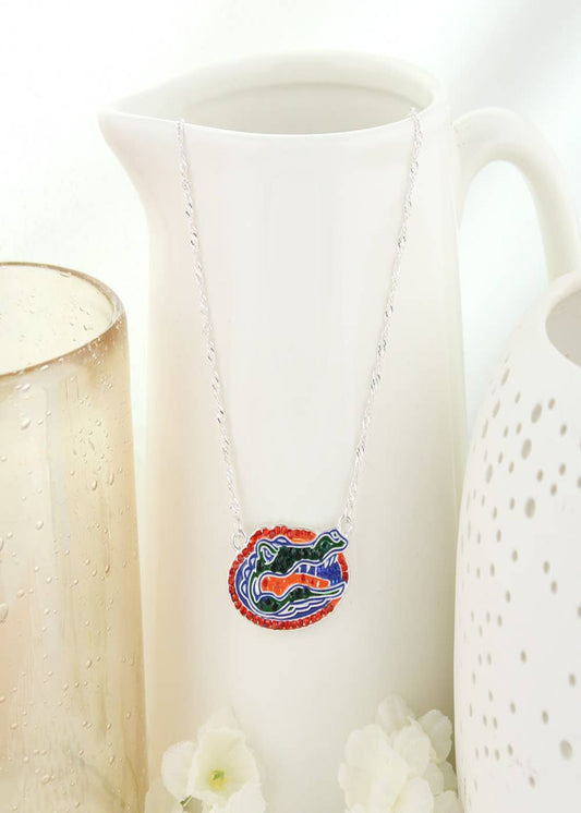 Florida Gator Crystal Necklace