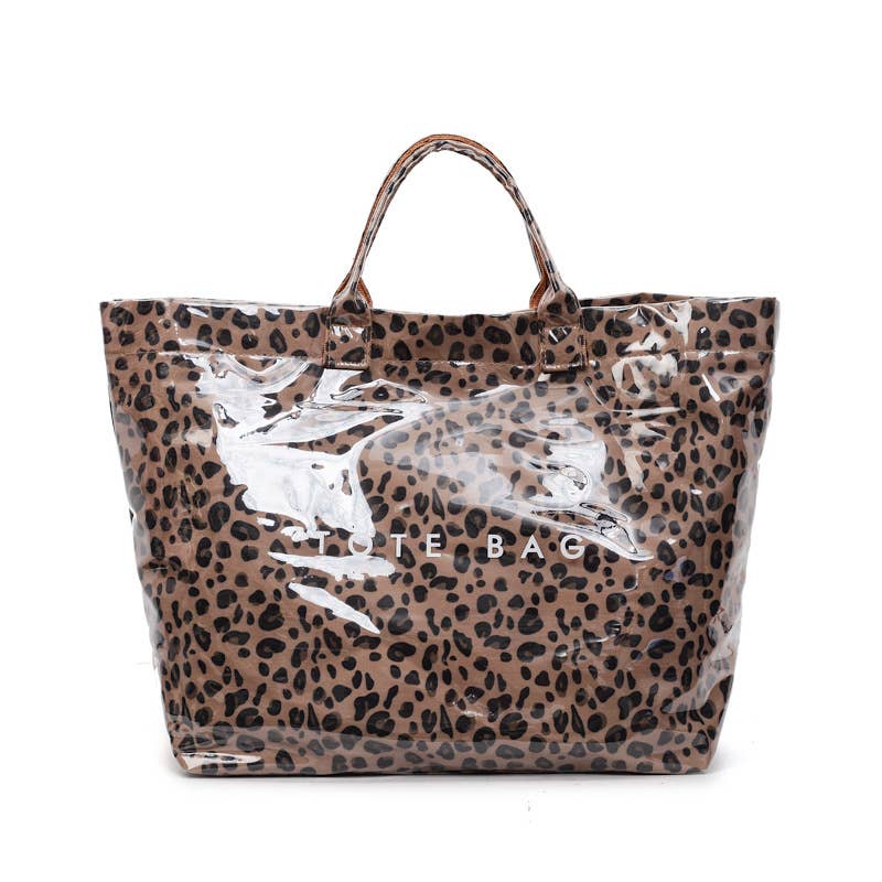 Tote Bag Pattern PVC Handbag: LBrown / M
