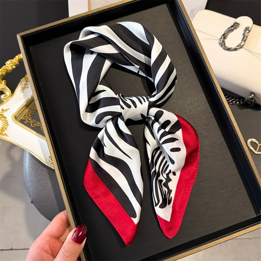 ELEGANT ZEBRA PRINT SQUARE SCARF
