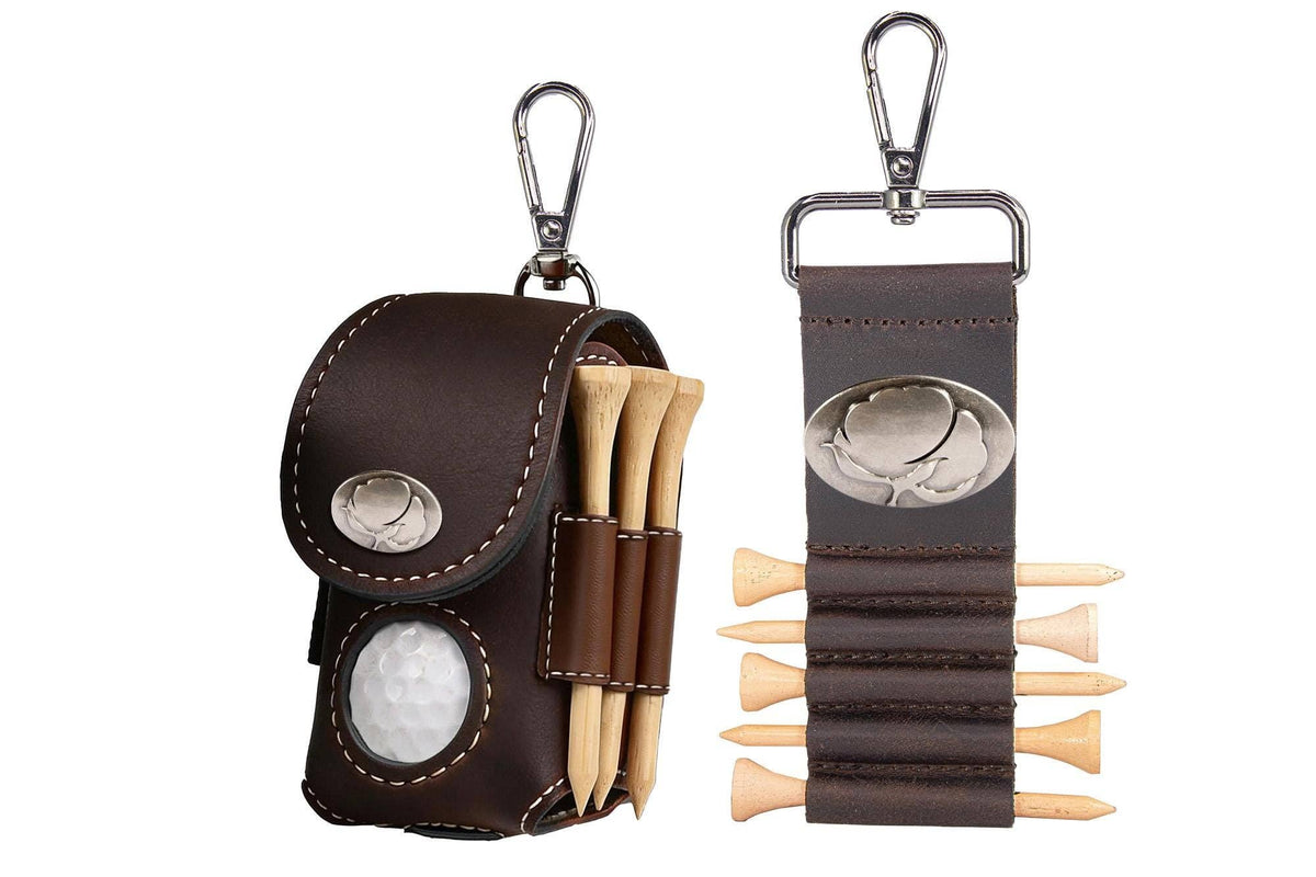 Cotton Boll Leather Golf Ball and Tee Holder