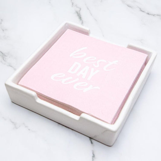 Classic Cocktail Napkin Holder White