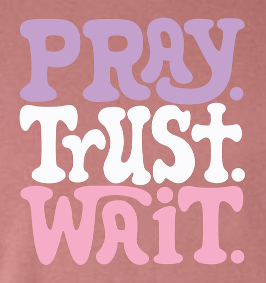 "Pray Trust Wait" Front Print Tee