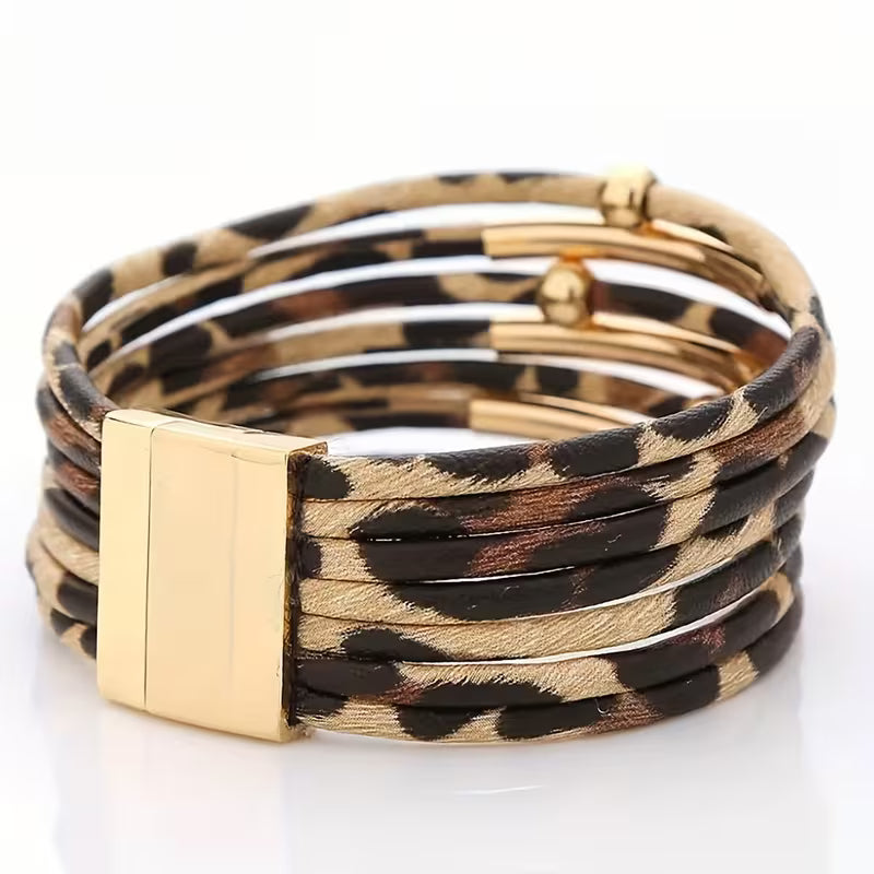 LEOPARD PRINT BRACELET - GOLDEN