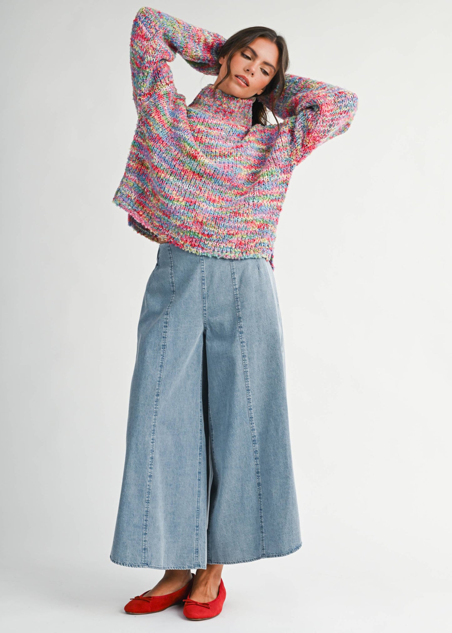 3320IK Chunky Marled Turtleneck Sweater