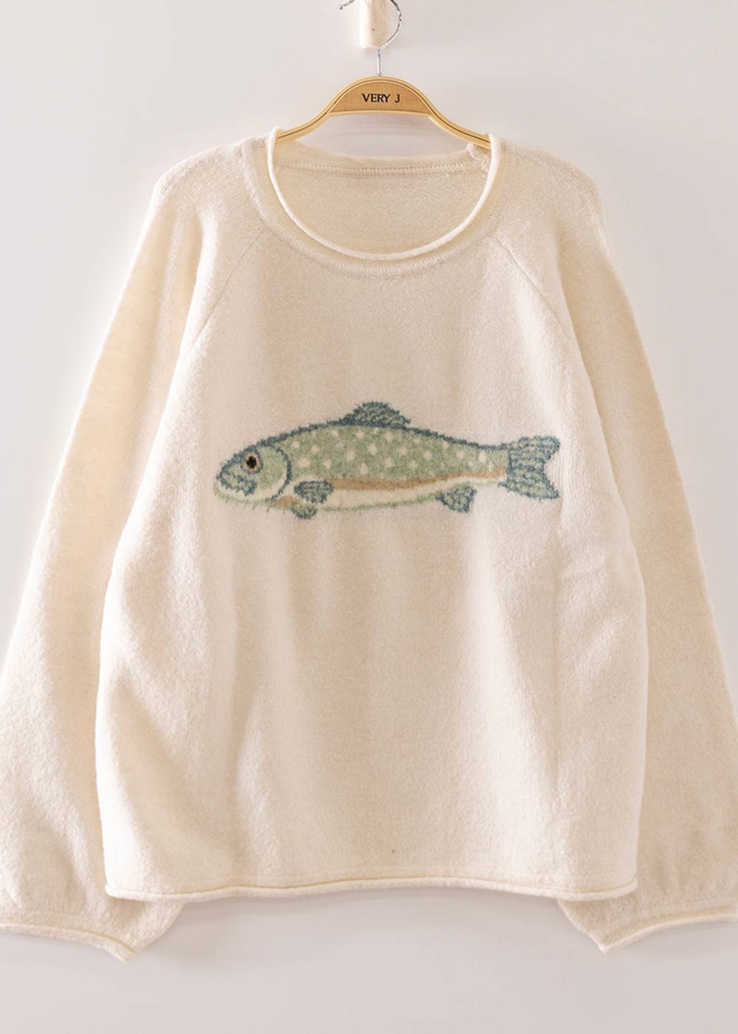 Fish Intarsia Cozy Sweater