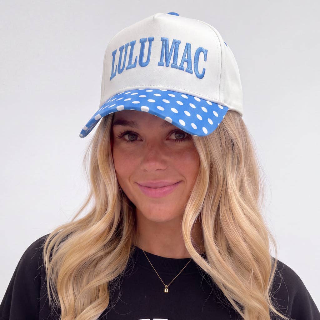 LULU MAC HAT Royal/White Dot Cap