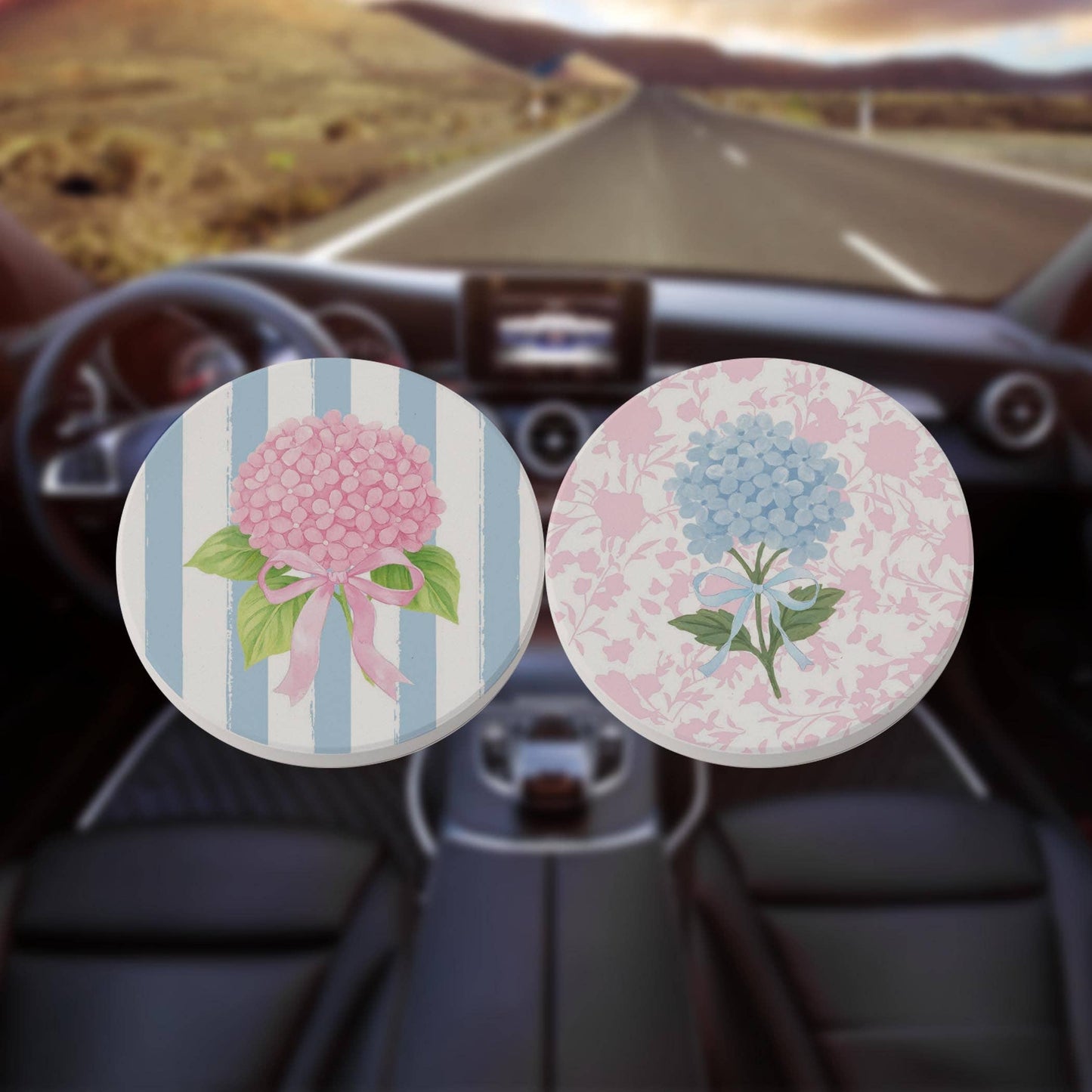 Car Coaster 2-Pack Kalia Lane-Hydrangea Cottage